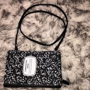 composition book strap purse
